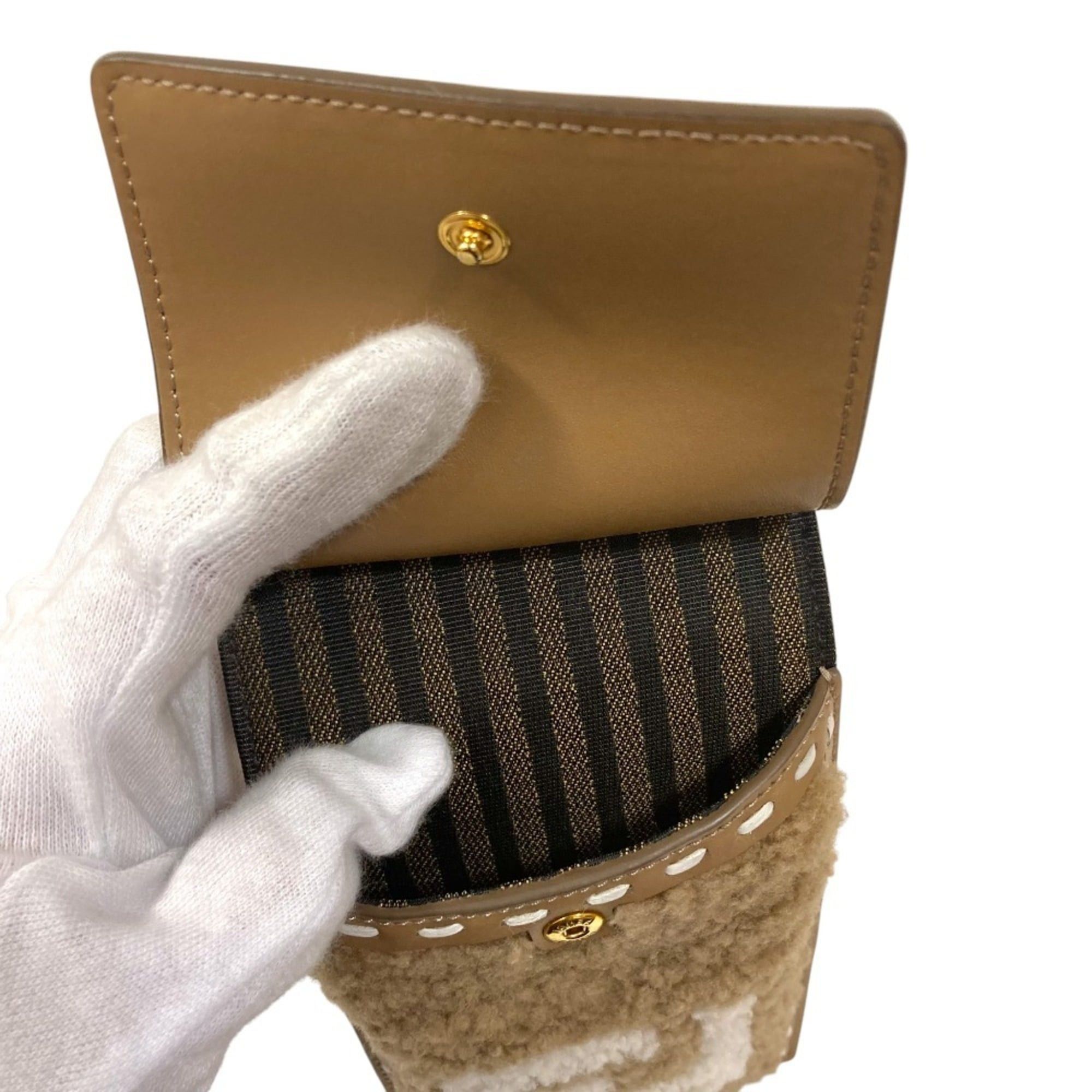 Fendi Fendi Boa Mixed-Material Phone Pouch 7AS047 Brown Men's and Women's Luxs Used Brand Clothing Size ONE SIZE - 5 Thumbnail