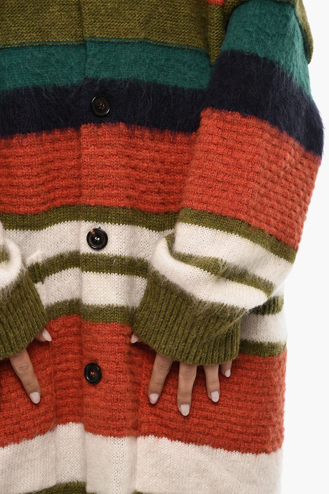 Dsquared2 Long Striped Wool-Blend Cardigan Size XS / US 0-2 / IT 36-38 - 3 Thumbnail