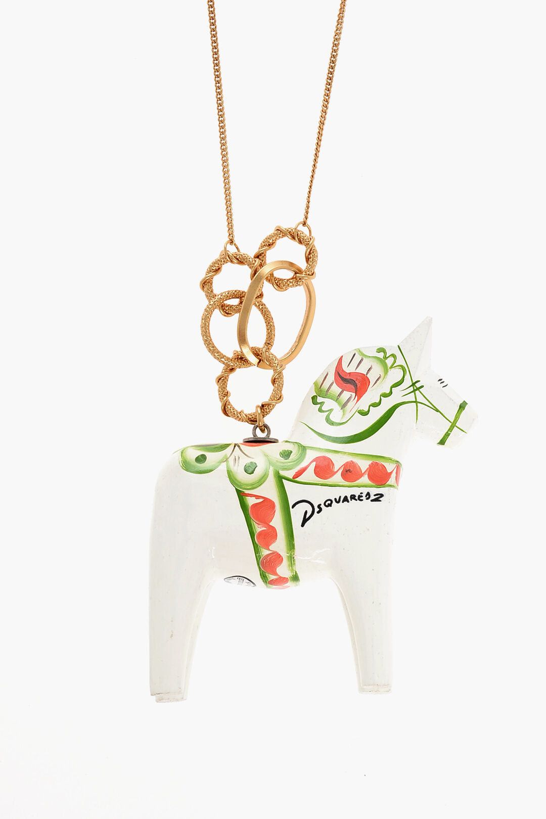 Dsquared2 Gold-Effect Maxi Chain Necklace with Horse Pendant Size ONE SIZE - 2 Thumbnail