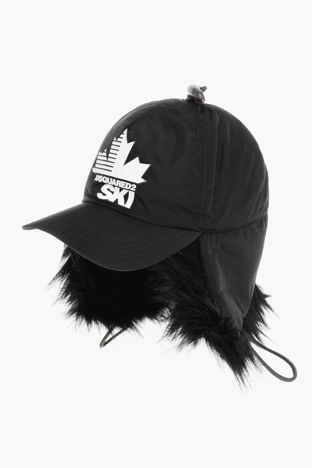 Dsquared2 SKI Solid-Color Baseball Cap with Contrast Logo and Faux-Fur Details Size ONE SIZE - 3 Thumbnail