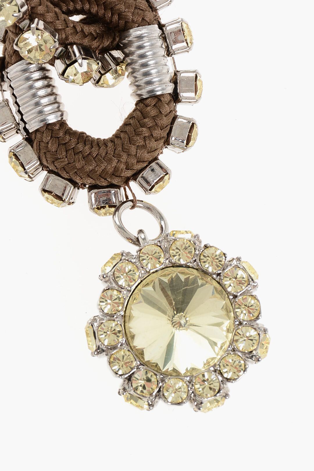 Dsquared2 Maxi Single Clip-On Fabric Earring with Jewels Size ONE SIZE - 2 Thumbnail
