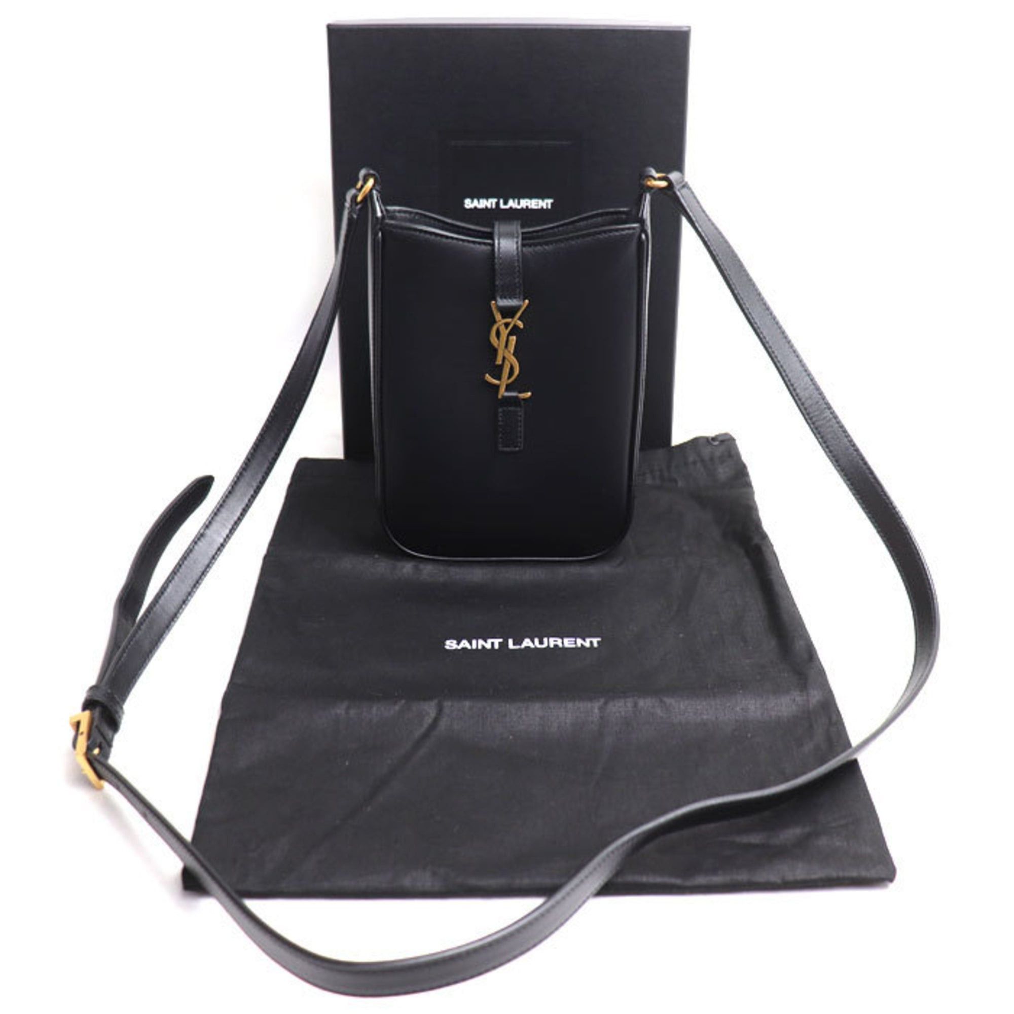 Saint Laurent Paris SAINT LAURENT Mini Vertical Shoulder Bag Black 735214 Women's Size ONE SIZE - 7 Thumbnail