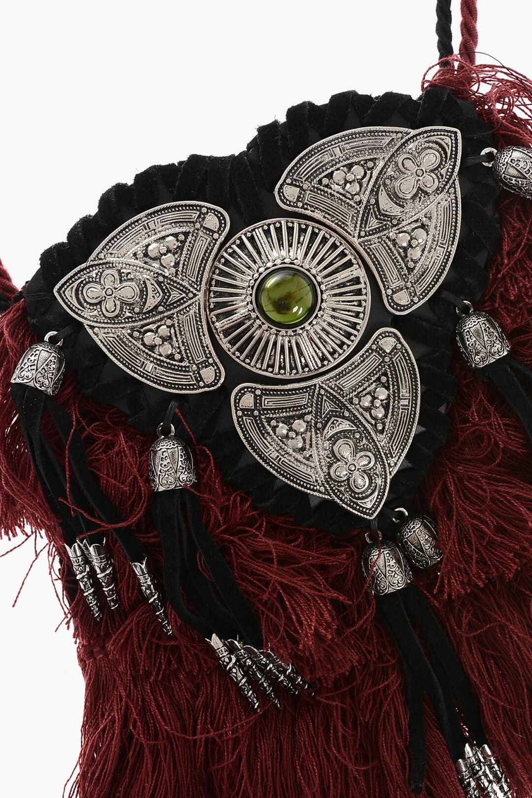 Dsquared2 Leather and Metal Plastron Necklace with Fringes Size ONE SIZE - 2 Thumbnail