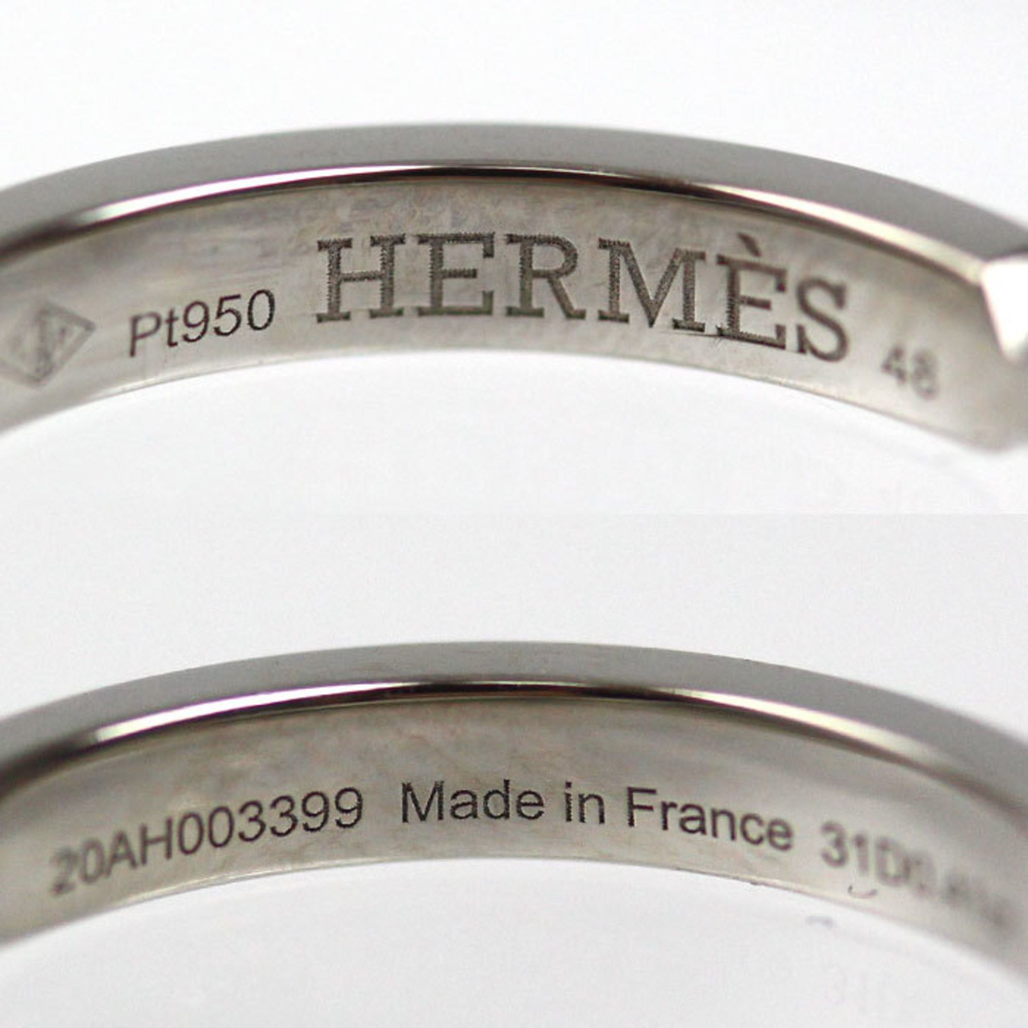 Hermes HERMES Pt950 Platinum Everkelly Ring H119668B 00048 Diamond 0.41ct 48 3.1g Women's Size ONE SIZE - 5 Thumbnail