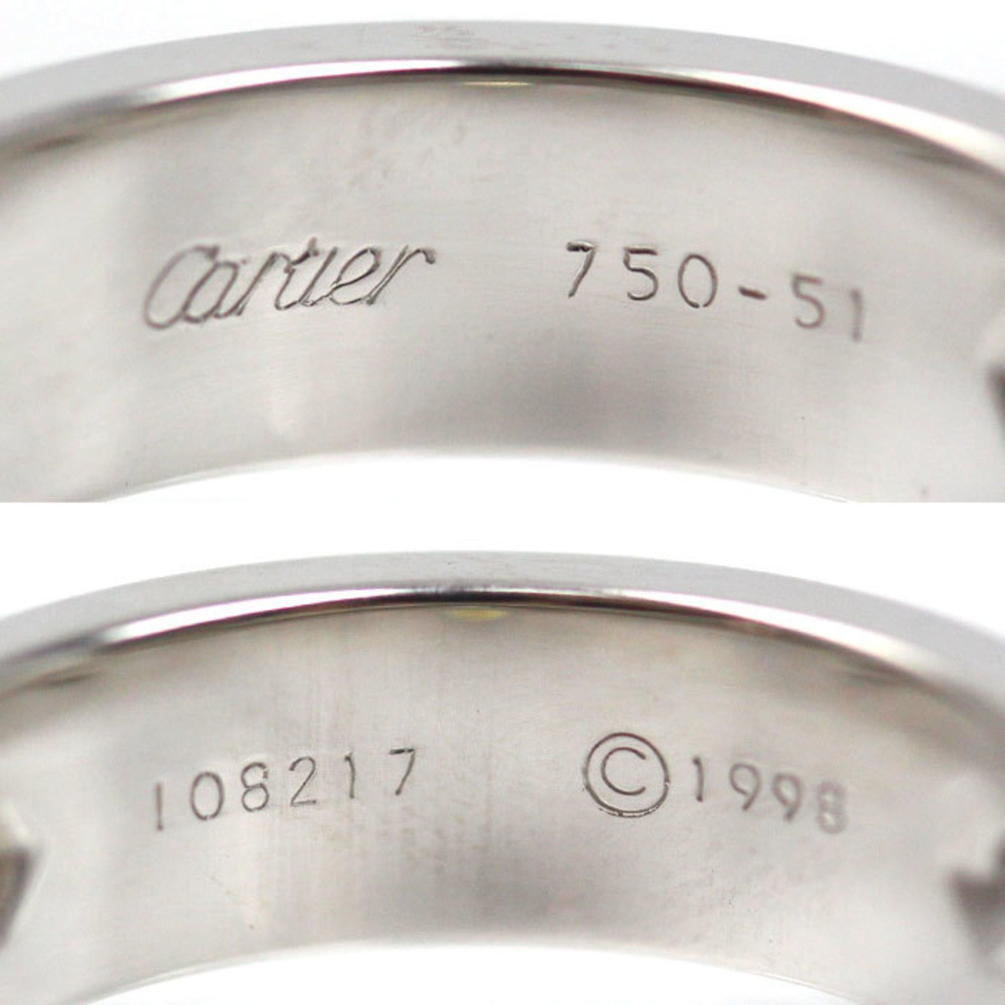 Cartier Cartier 18KWG White Gold Love Half Diamond Ring with Diamonds, 1.51ct, 8.6g, Women's Size ONE SIZE - 5 Thumbnail
