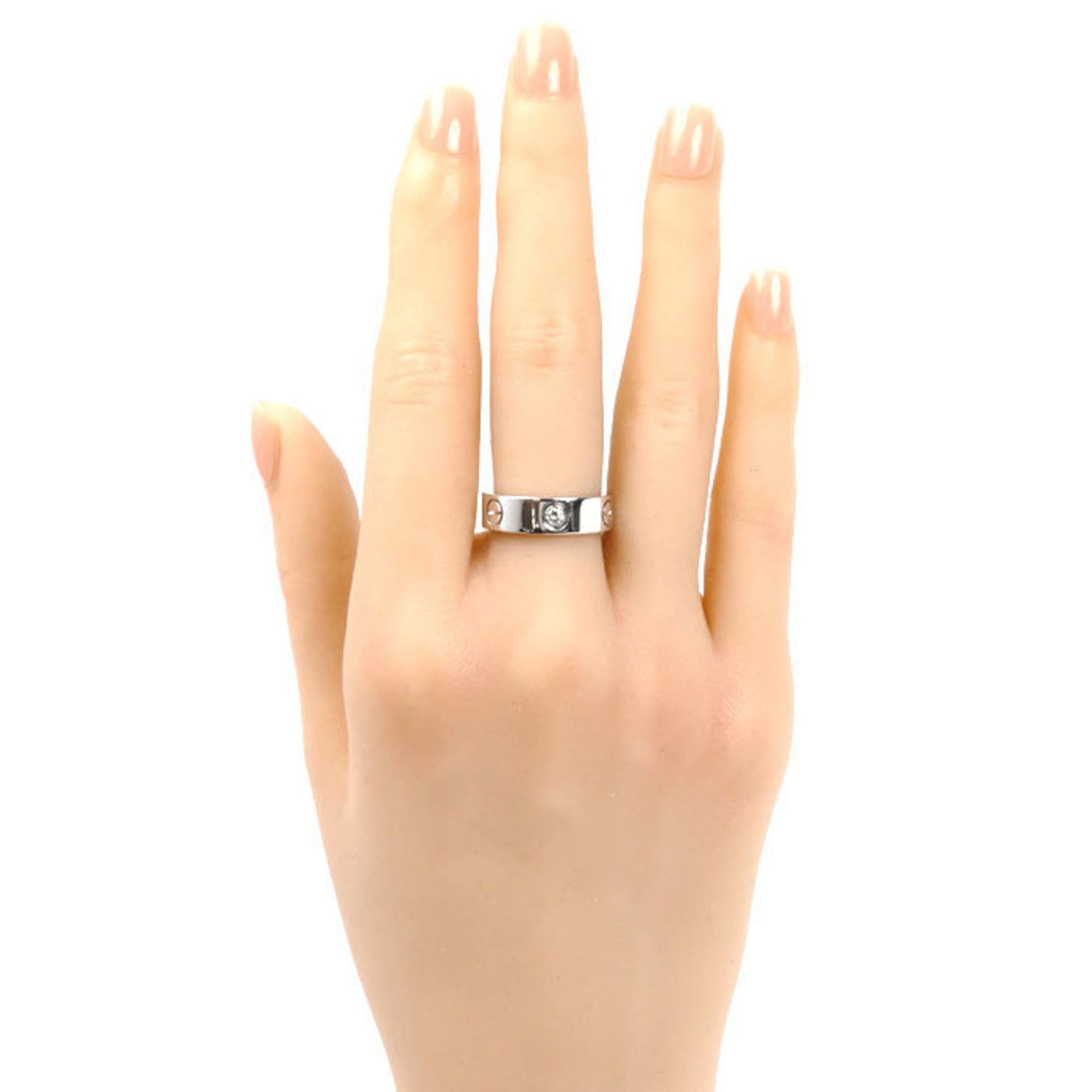Cartier Cartier 18KWG White Gold Love Half Diamond Ring with Diamonds, 1.51ct, 8.6g, Women's Size ONE SIZE - 7 Thumbnail