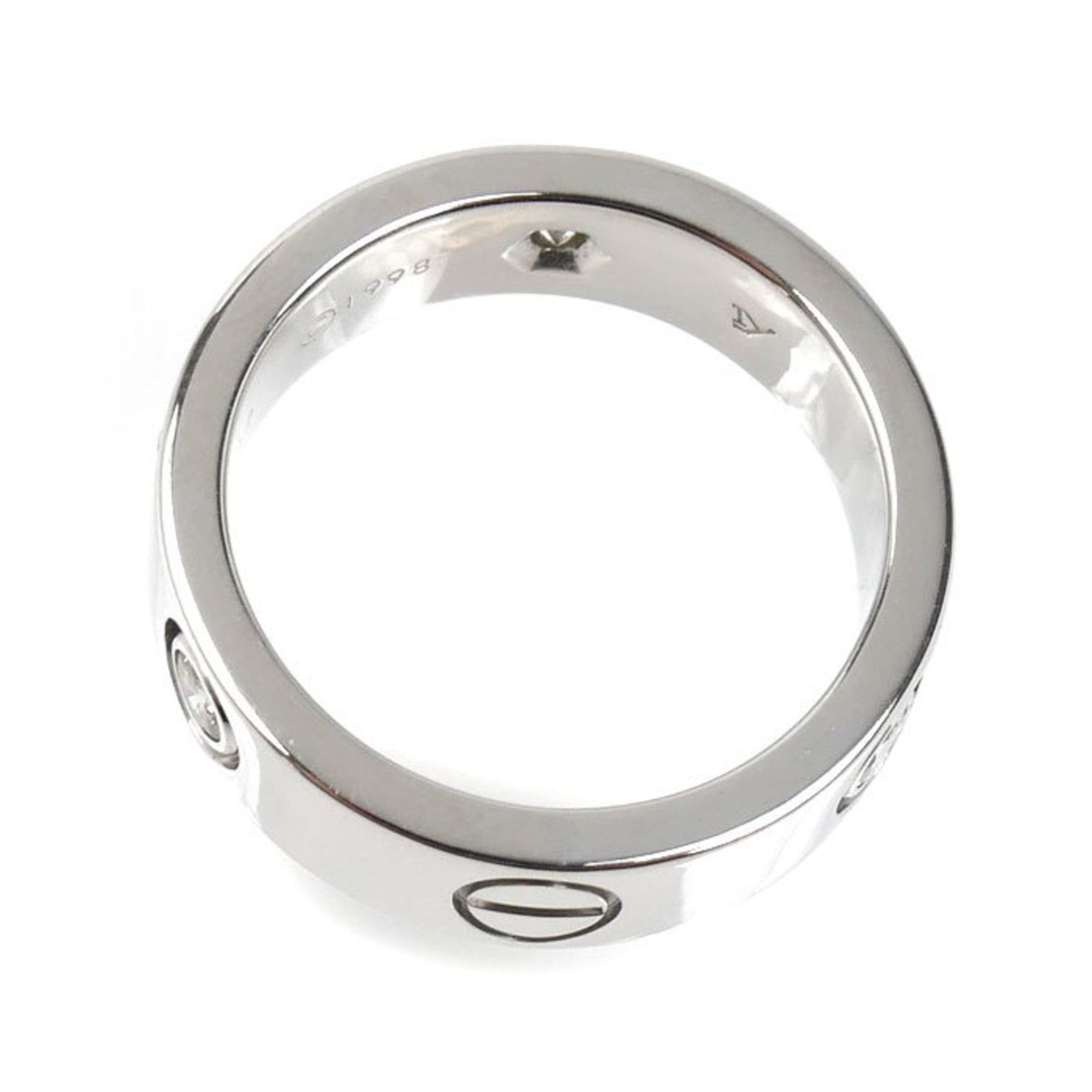 Cartier Cartier 18KWG White Gold Love Half Diamond Ring with Diamonds, 1.51ct, 8.6g, Women's Size ONE SIZE - 4 Thumbnail