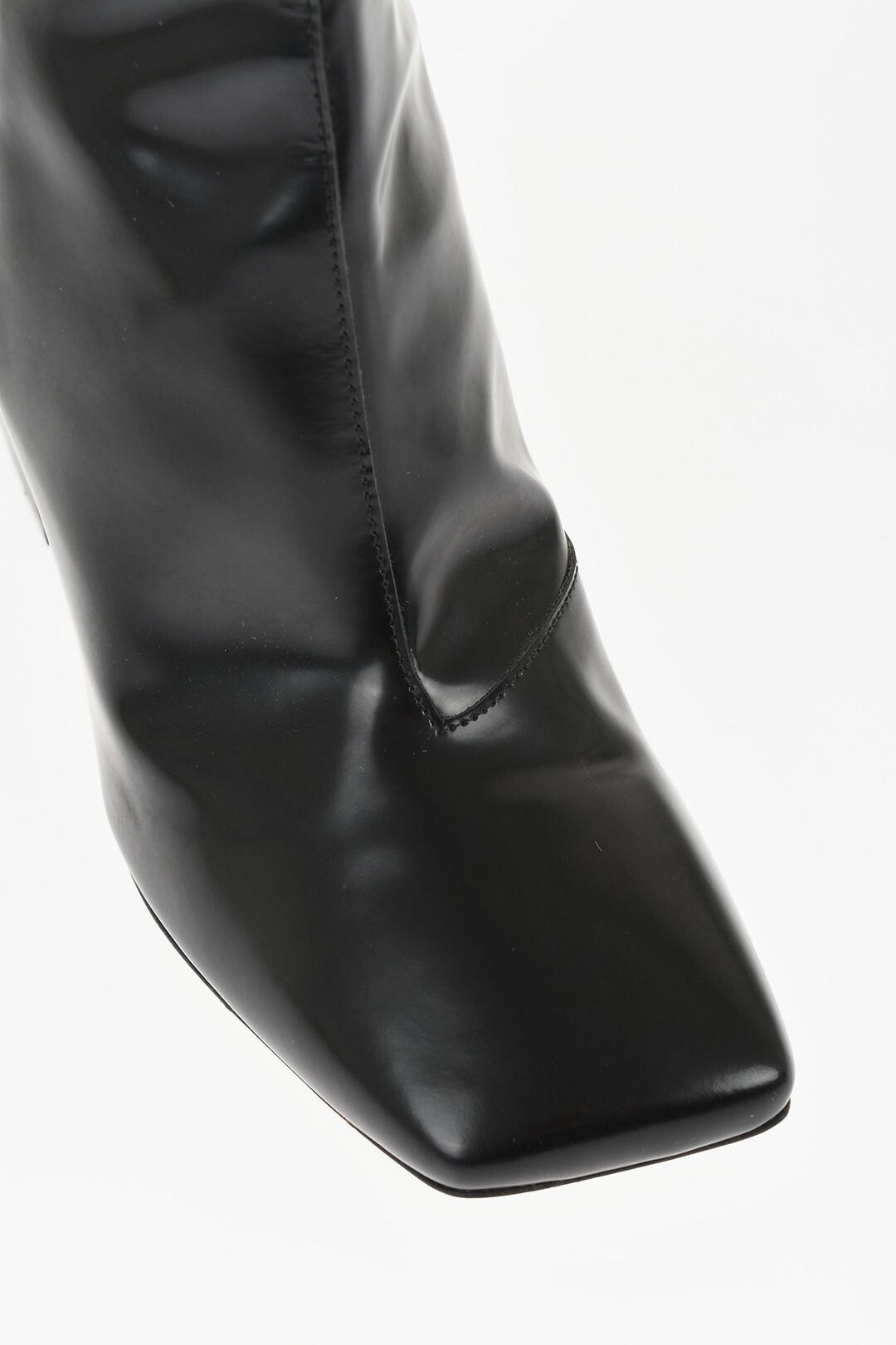 Maison Margiela MM22 Brushed Leather Ankle Boots with Square Toe and 10.5 cm Heel Size US 11 / IT 41 - 4 Thumbnail