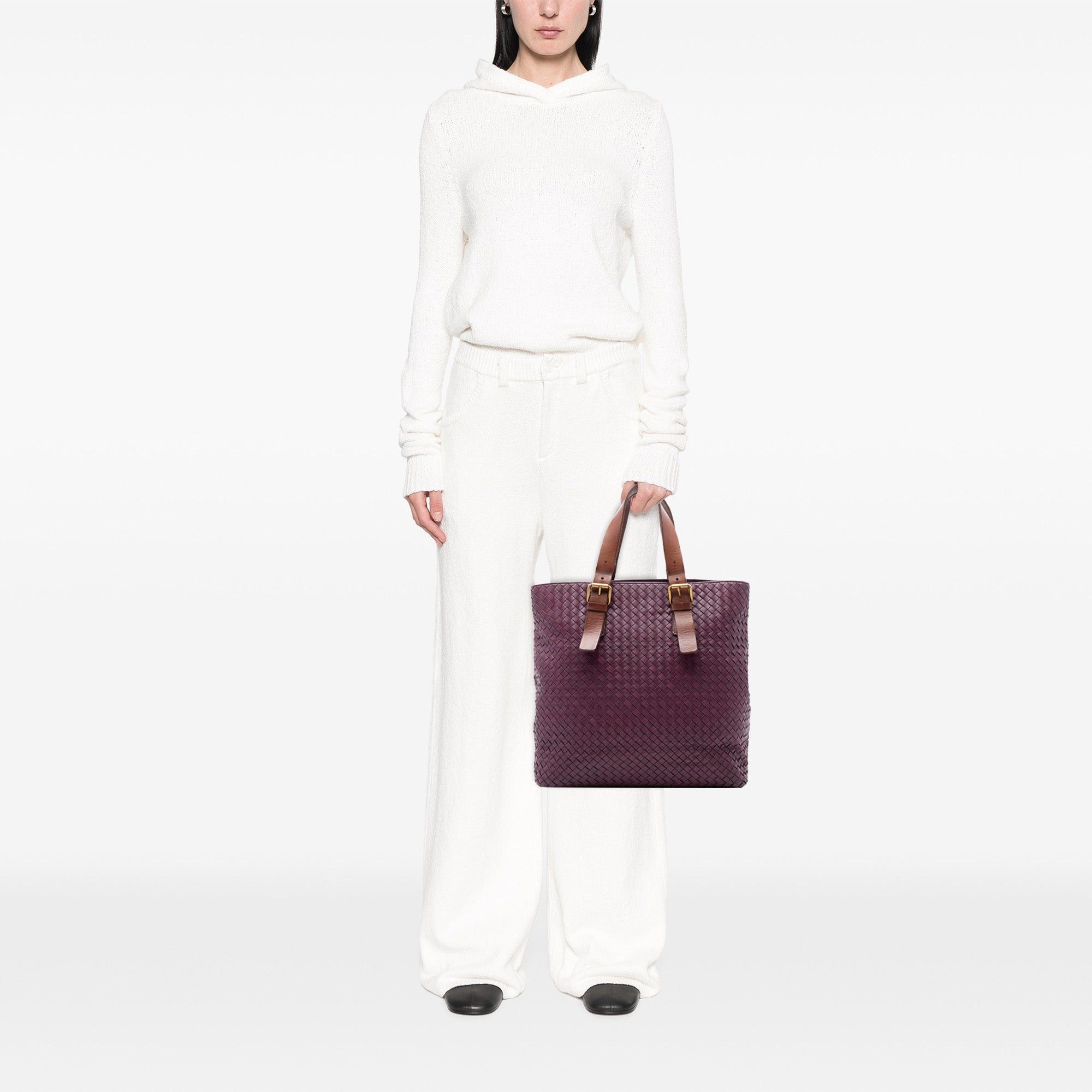 Bottega Veneta Bicolor Nappa Intrecciato Belt Strap Tote Size ONE SIZE - 7 Thumbnail