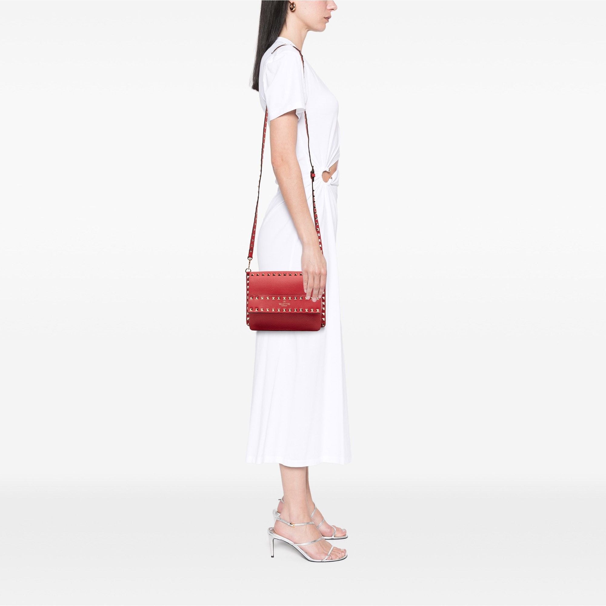 Valentino Small Grained Calfskin Rockstud Crossbody Size ONE SIZE - 11 Thumbnail