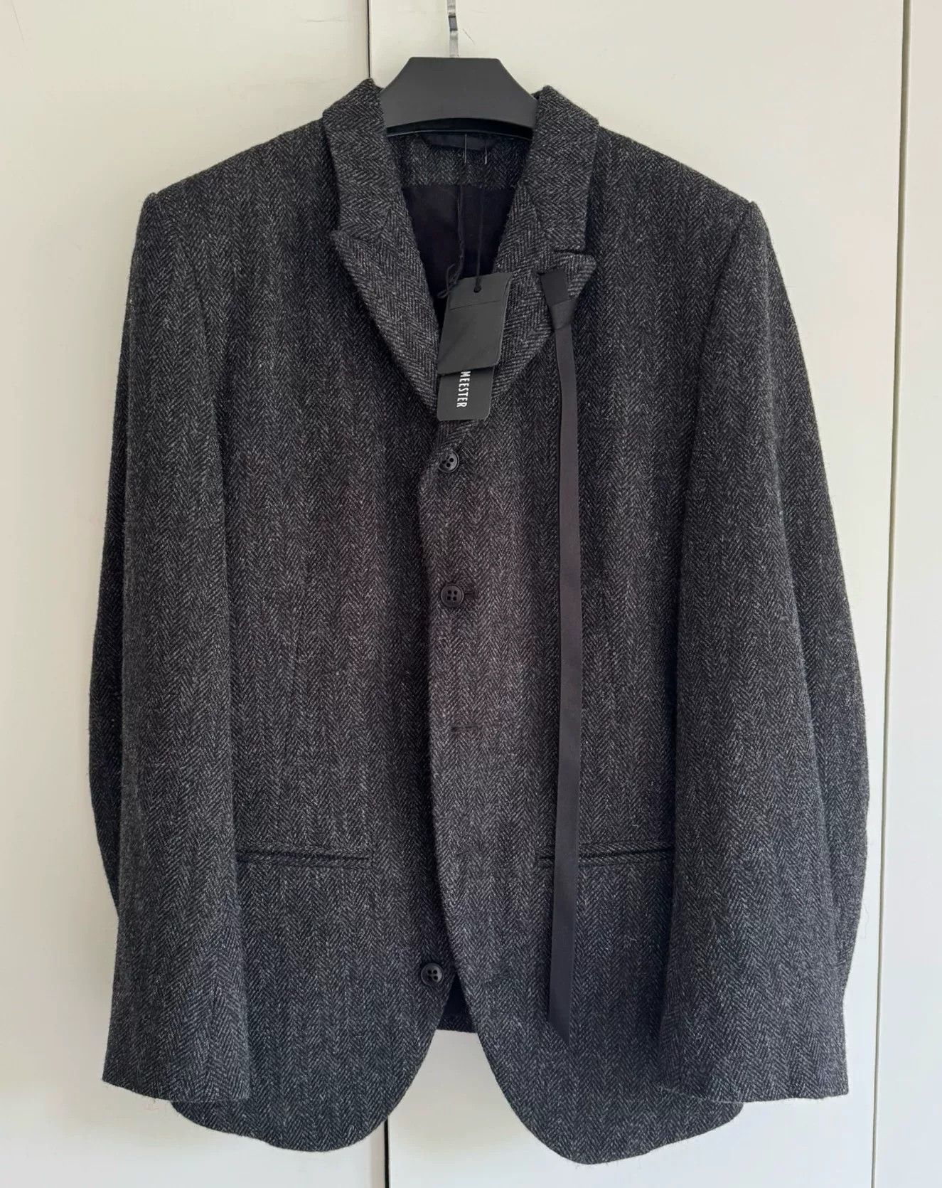 Ann Demeulemeester Ann Demeulemeester Gray Herringbone Blazer Size US XS / EU 42 / 0 - 2 Thumbnail