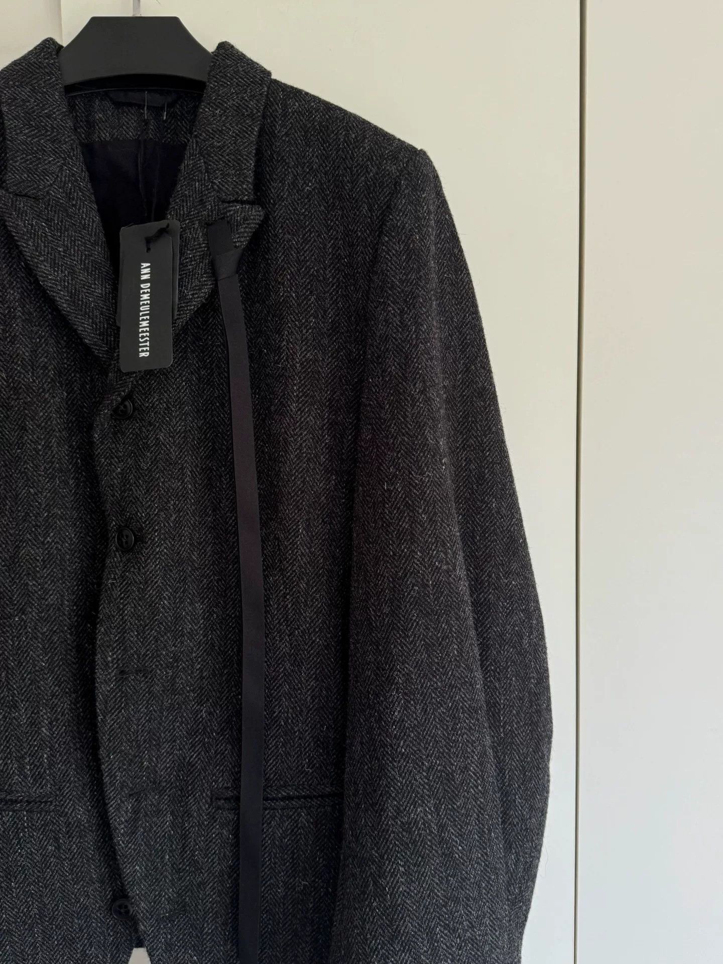 Ann Demeulemeester Ann Demeulemeester Gray Herringbone Blazer Size US XS / EU 42 / 0 - 6 Thumbnail