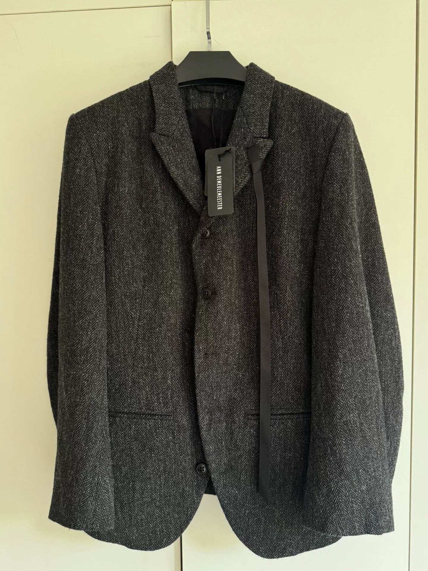 Ann Demeulemeester Ann Demeulemeester Gray Herringbone Blazer Size US XS / EU 42 / 0 - 4 Thumbnail
