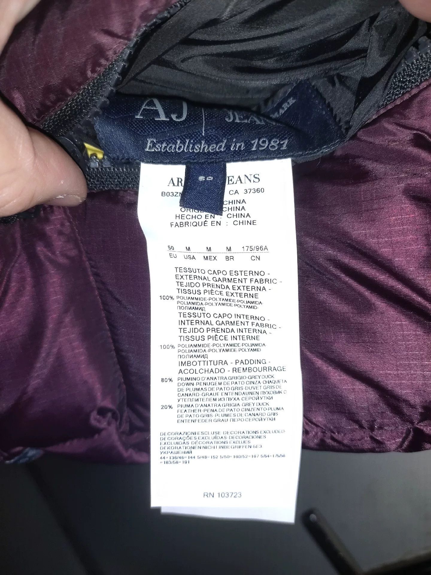Armani Armani Jeans Men's Reversible Down Jacket Size US M / EU 48-50 / 2 - 8 Thumbnail