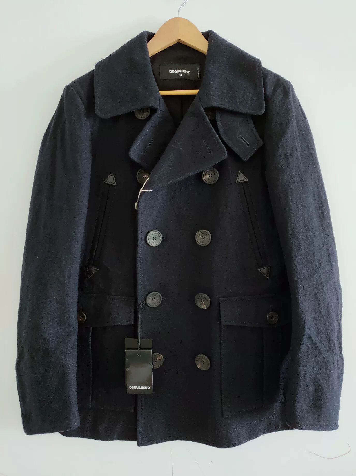 Dsquared2 DSQUARED2 Men's Wool Double-Breasted Coat Size US M / EU 48-50 / 2 - 2 Thumbnail