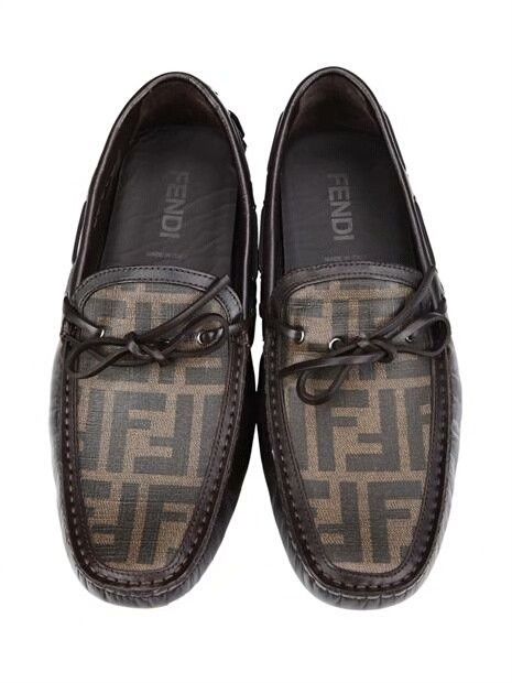 Fendi FENDI FF Logo Brown Leather Loafers Size US 6.5 / EU 39-40 - 3 Thumbnail