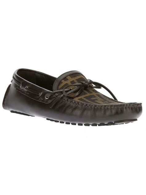 Fendi FENDI FF Logo Brown Leather Loafers Size US 6.5 / EU 39-40 - 2 Thumbnail