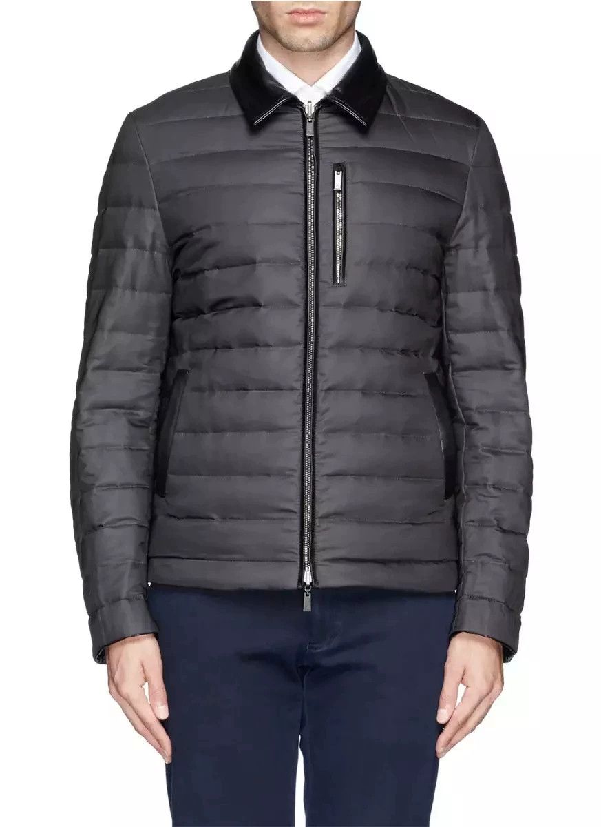 Canali CANALI Double-Sided Leather Down Jacket Size US M / EU 48-50 / 2 - 8 Thumbnail