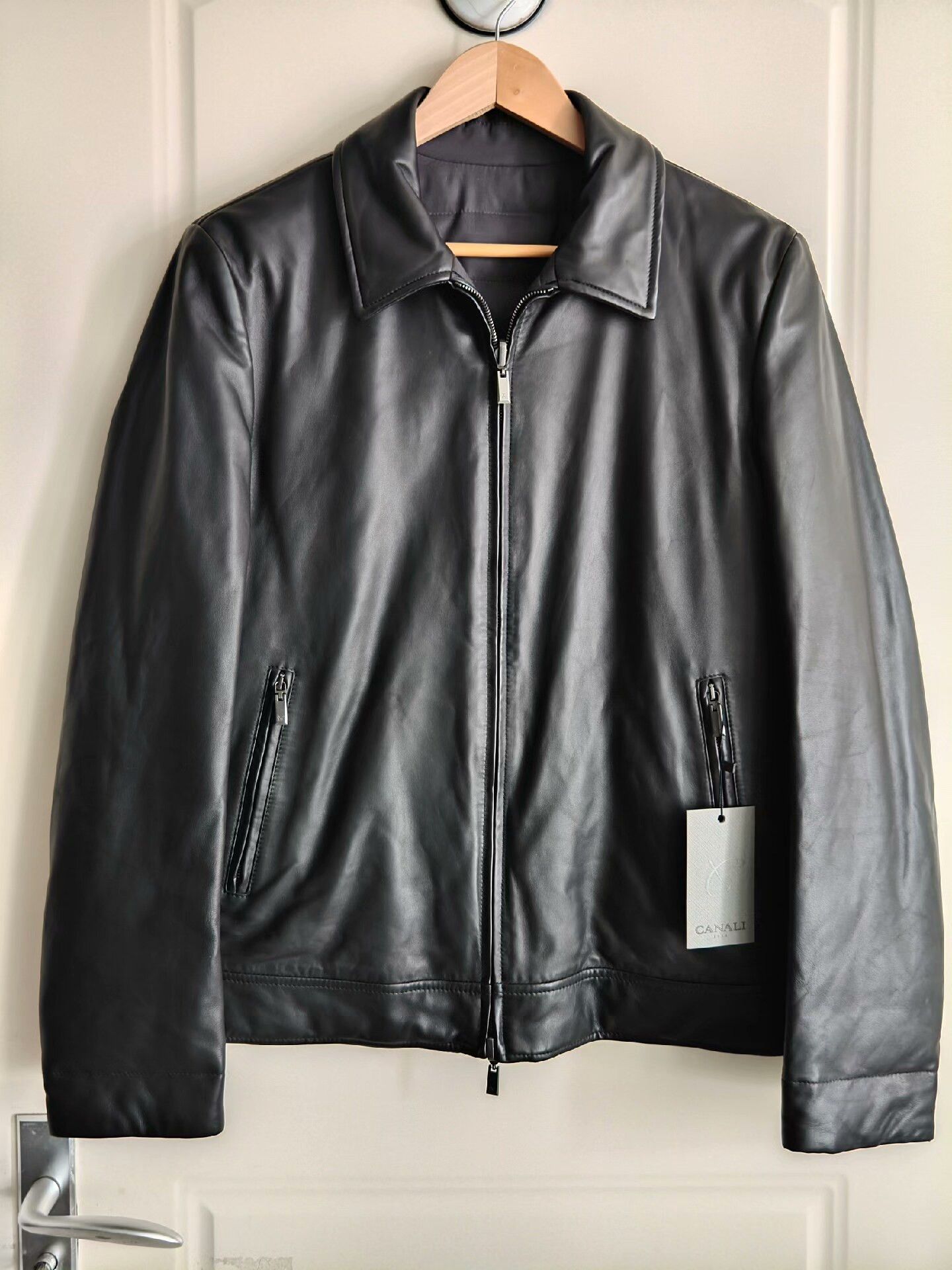 Canali CANALI Double-Sided Leather Down Jacket Size US M / EU 48-50 / 2 - 2 Thumbnail