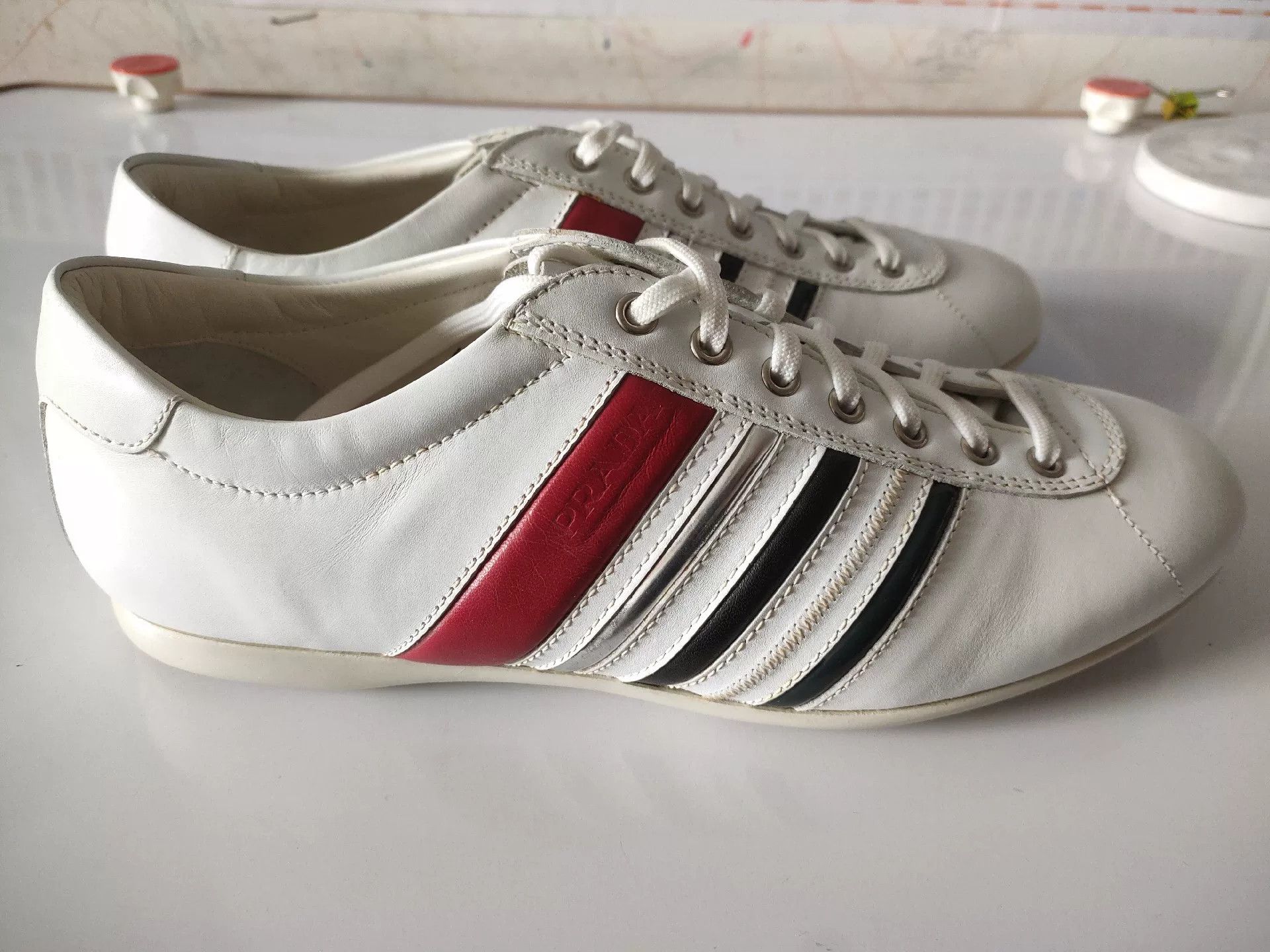 Prada Prada Men's Retro Leather Casual Sneakers Size US 6.5 / EU 39-40 - 3 Thumbnail
