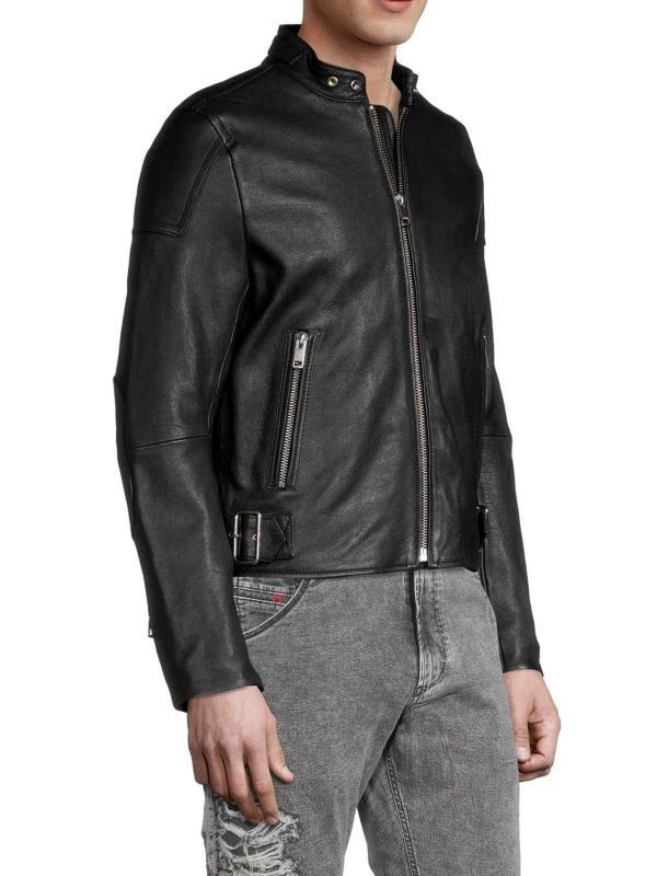Diesel Diesel Men's Short Stand Collar Leather Jacket Size US S / EU 44-46 / 1 - 9 Thumbnail