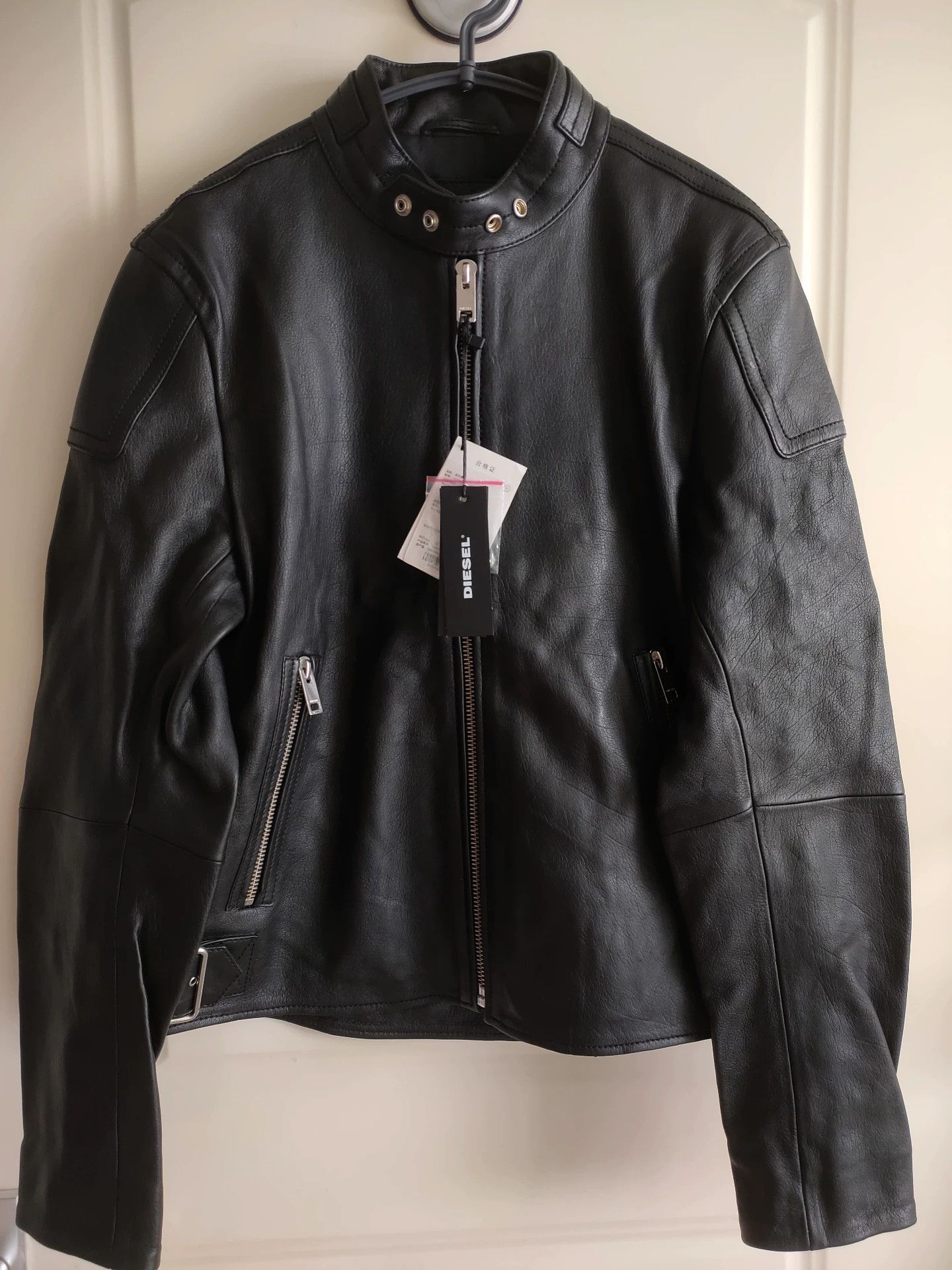Diesel Diesel Men's Short Stand Collar Leather Jacket Size US S / EU 44-46 / 1 - 2 Thumbnail