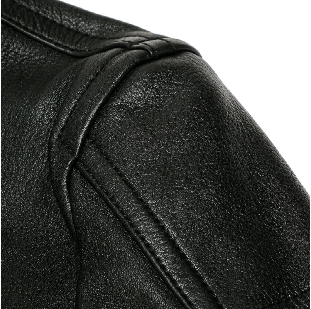 Diesel Diesel Men's Short Stand Collar Leather Jacket Size US S / EU 44-46 / 1 - 5 Thumbnail