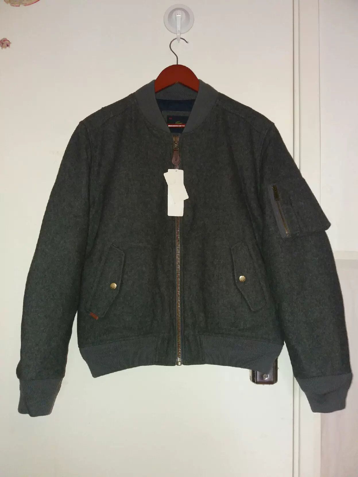 Lacoste Lacoste Ma-1 Wool Flight Jacket Size US M / EU 48-50 / 2 - 2 Thumbnail