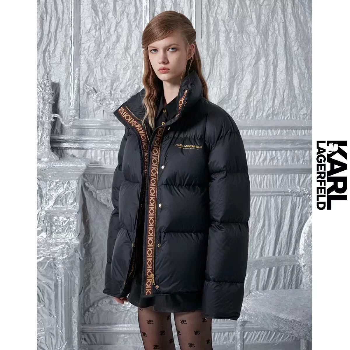 Karl Lagerfeld Karl Lagerfeld Double K Puffer Jacket Size M / US 6-8 / IT 42-44 - 4 Thumbnail