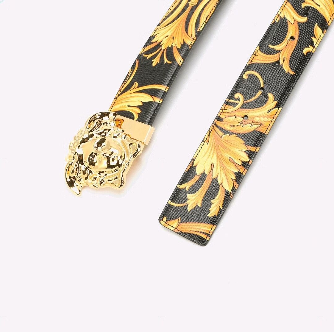 Versace Versace Baroque Print Medusa Logo Belt Size ONE SIZE - 3 Thumbnail
