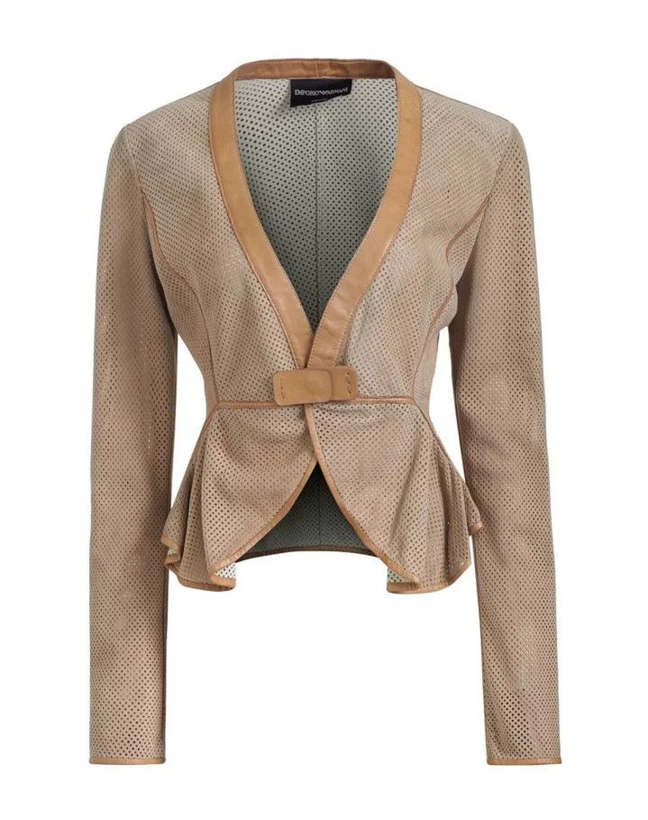Emporio Armani Emporio Armani Women's Perforated Leather Jacket Size S / US 4 / IT 40 - 3 Thumbnail