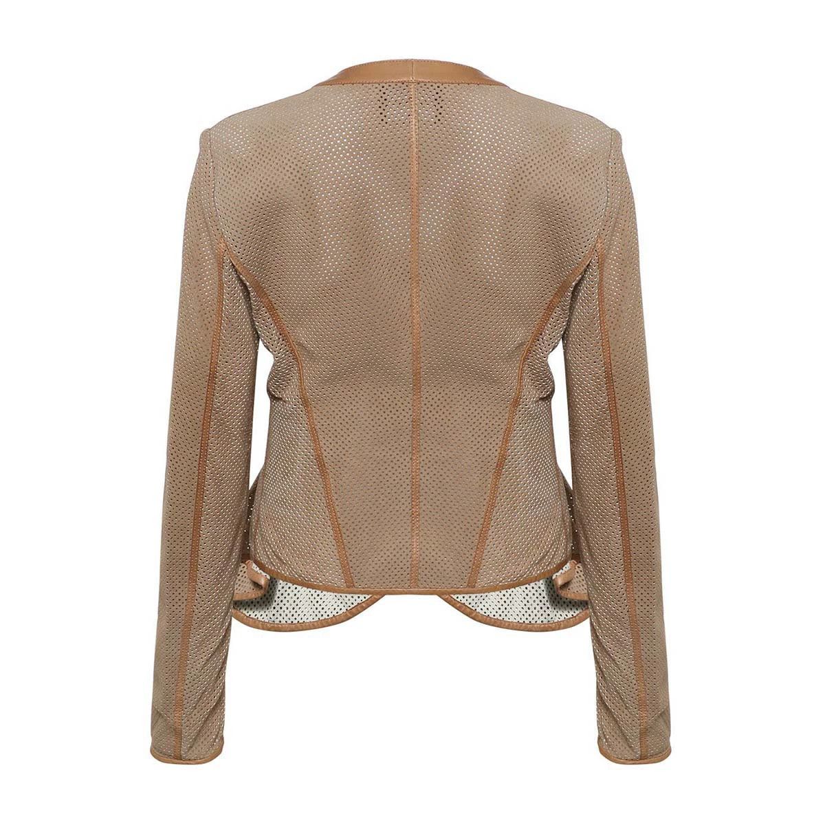 Emporio Armani Emporio Armani Women's Perforated Leather Jacket Size S / US 4 / IT 40 - 4 Thumbnail