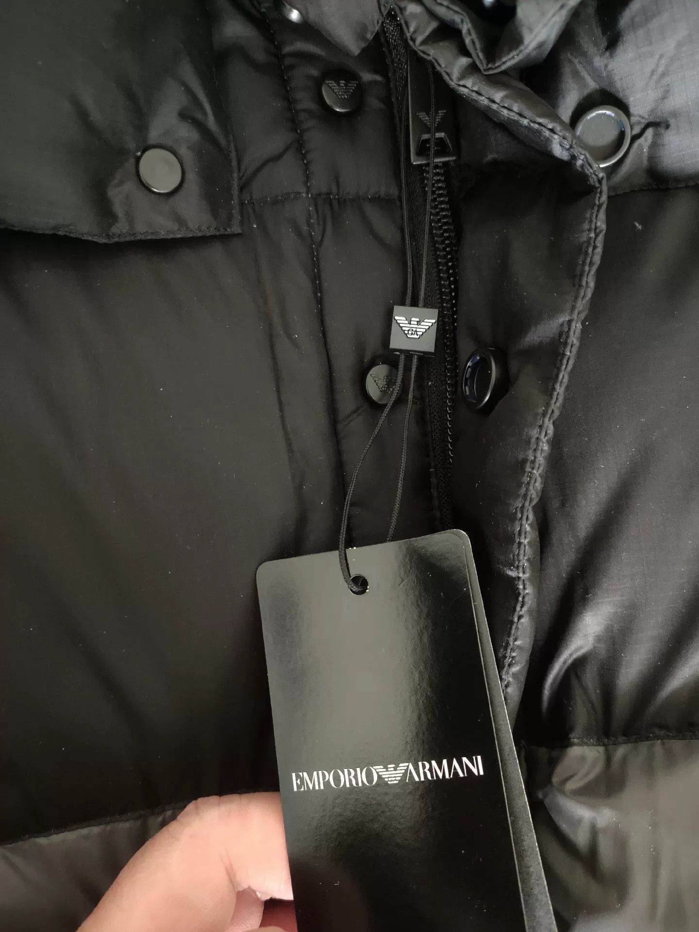 Emporio Armani Emporio Armani Men's Black Gray Down Jacket Size US M / EU 48-50 / 2 - 6 Thumbnail