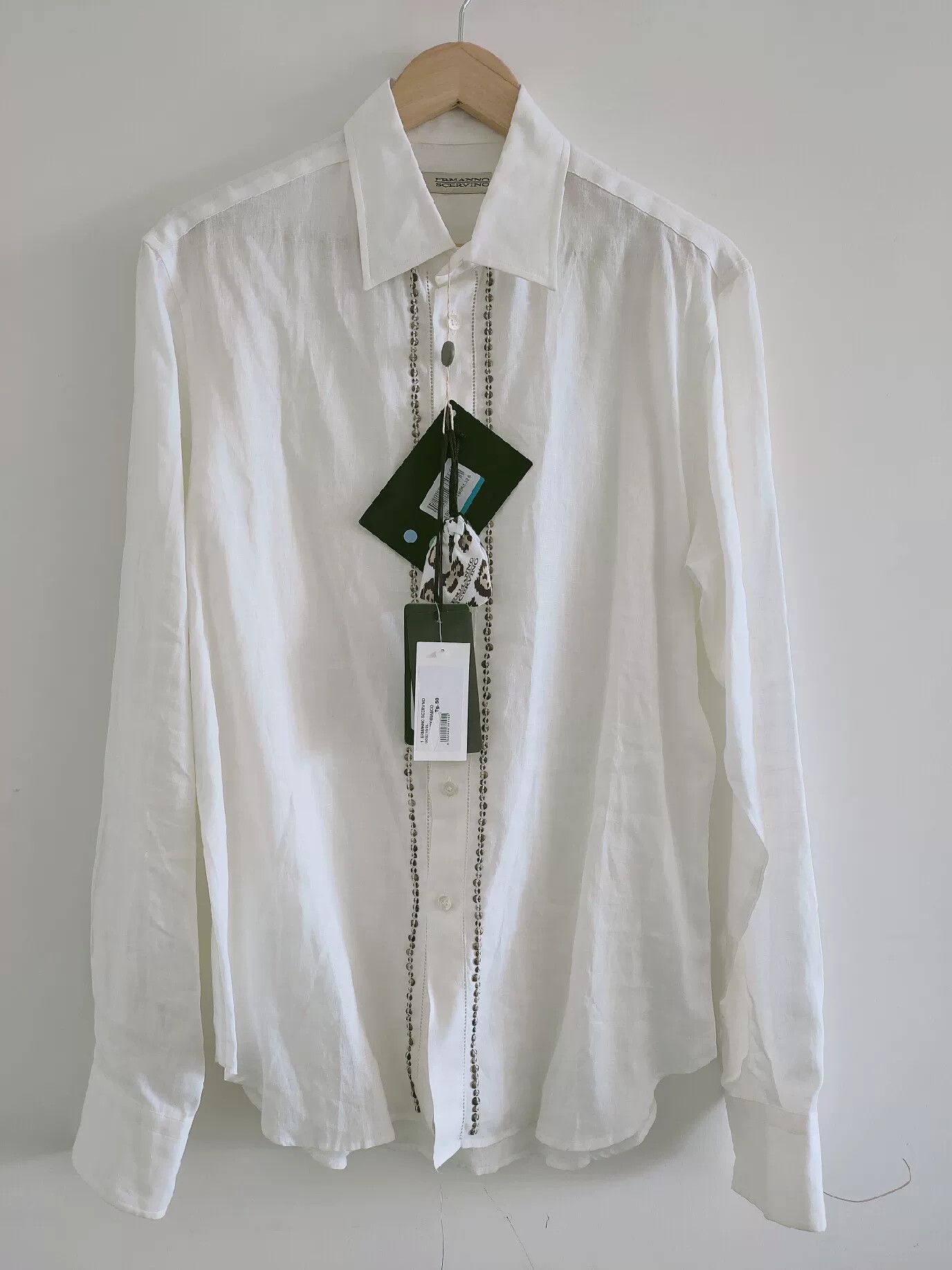 Ermanno Scervino Ermanno Scervino Men's Pure Linen Shirt Size US M / EU 48-50 / 2 - 2 Thumbnail