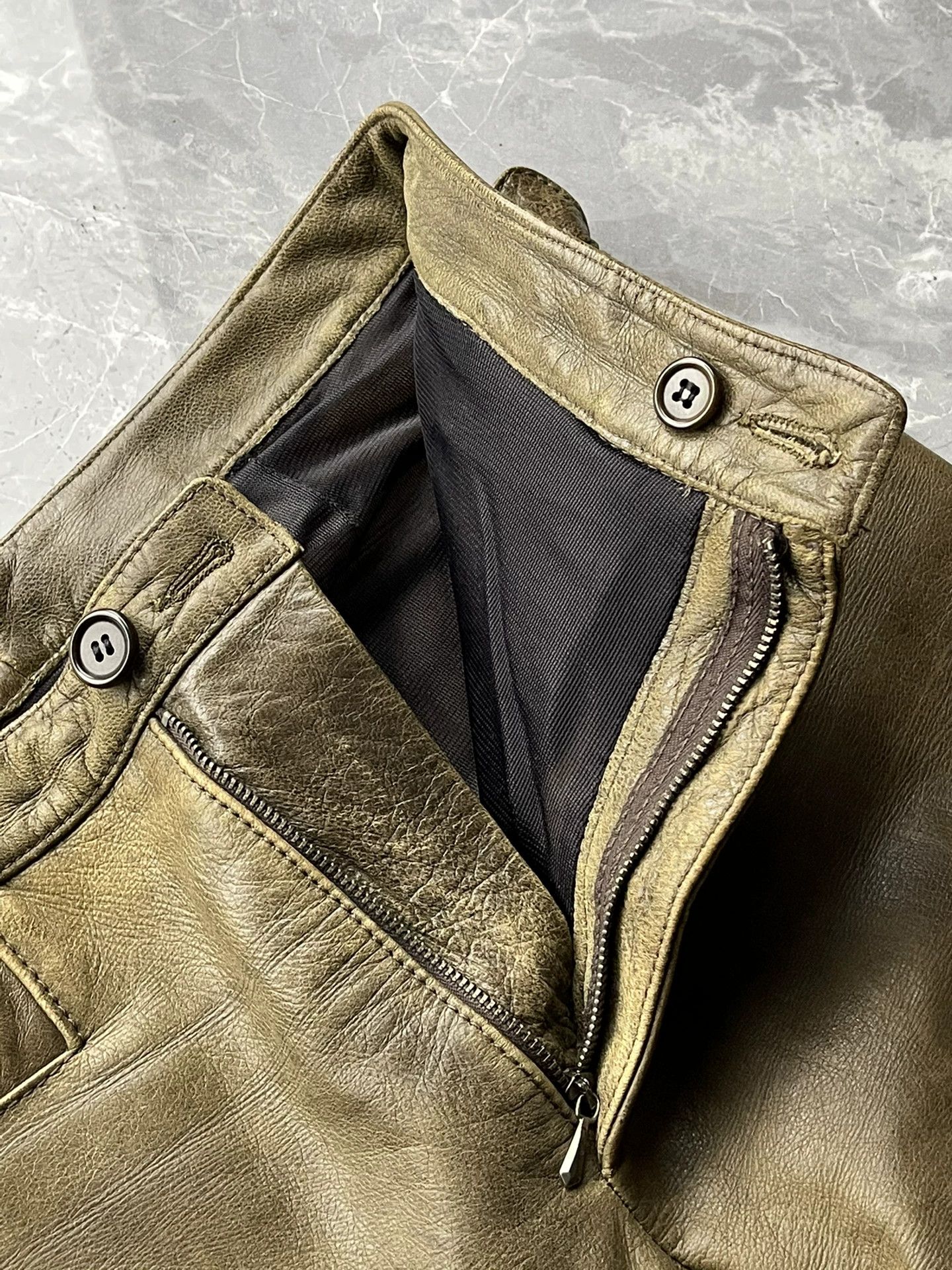 Dirk Bikkembergs Dirk Bikkembergs 98AW Leather Biker Pants Size US 30 / EU 46 - 3 Thumbnail
