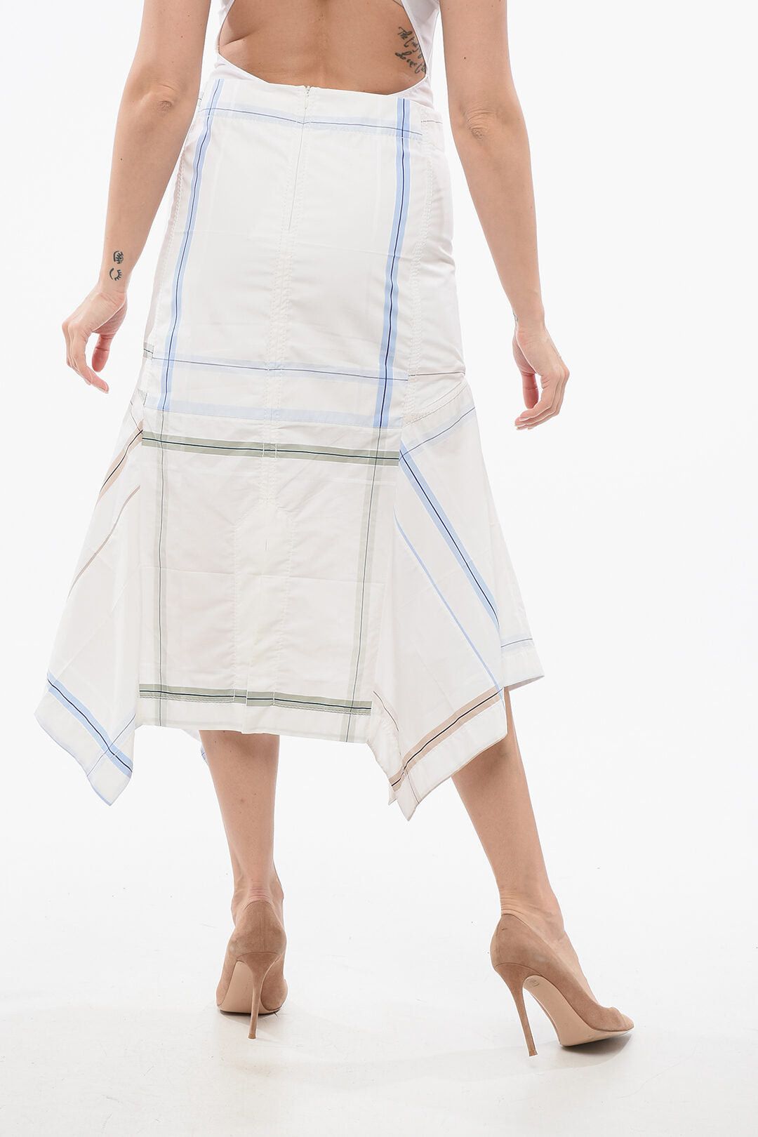Bottega Veneta Flared Skirt with Checked Pattern Size XS / US 0-2 / IT 36-38 - 2 Thumbnail