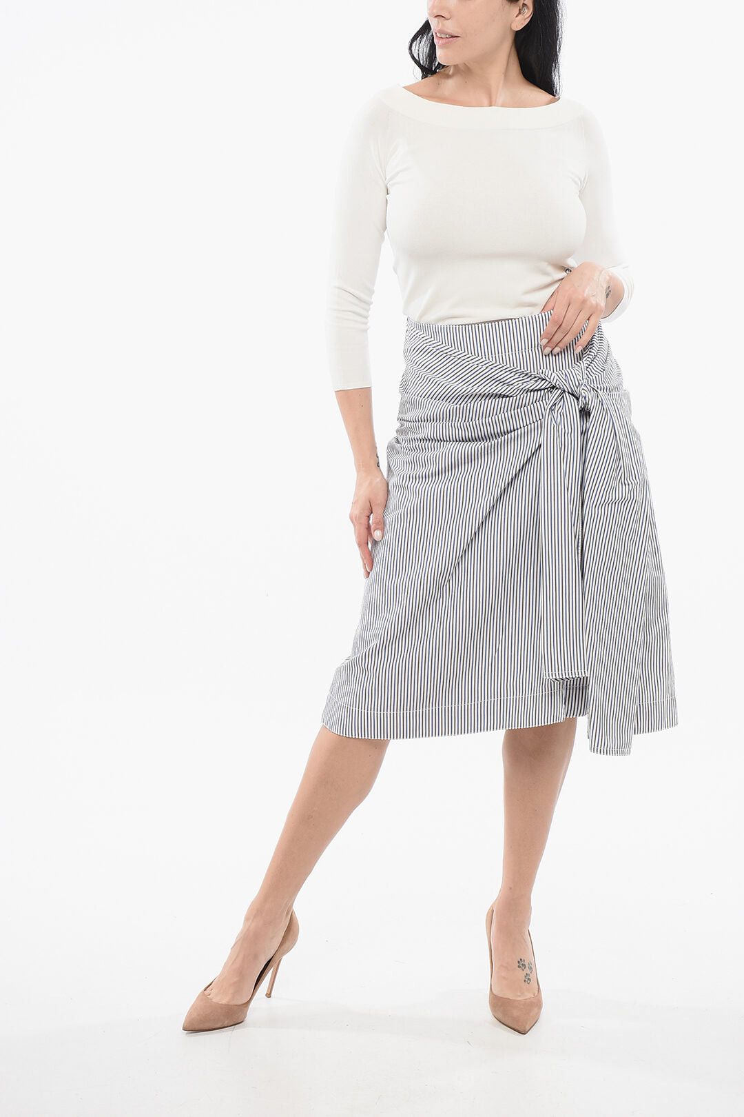 Bottega Veneta Striped Skirt With Knot Detail Size XS / US 0-2 / IT 36-38 - 4 Thumbnail