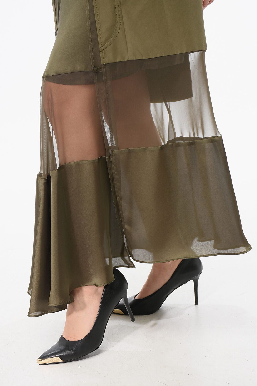 Sacai Asymmetric Skirt with Sheer Detail Size L / US 10 / IT 46 - 3 Thumbnail