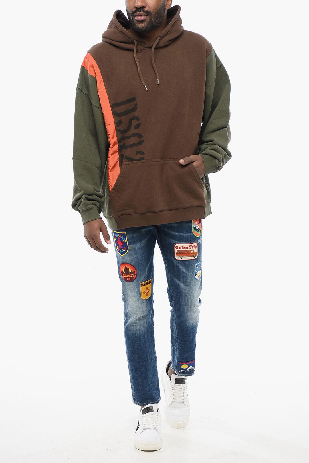 Hooded Sweatshirt PANEL with Nylon Details