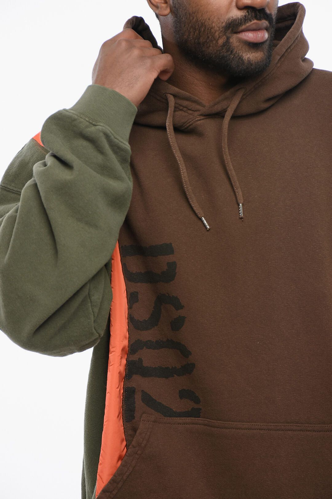 Hooded Sweatshirt PANEL with Nylon Details