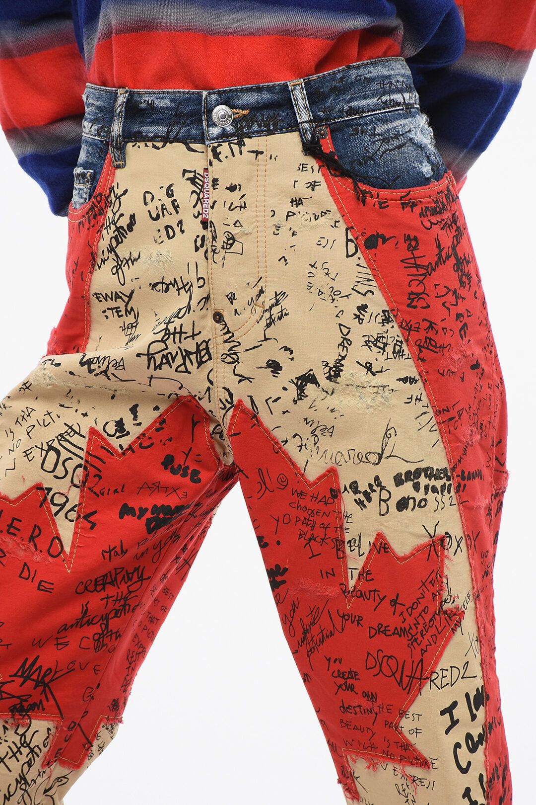 Dsquared2 Kawaii Fit Denim Patchwork Jeans 21cm Size 27" / US 4 / IT 40 - 2 Thumbnail