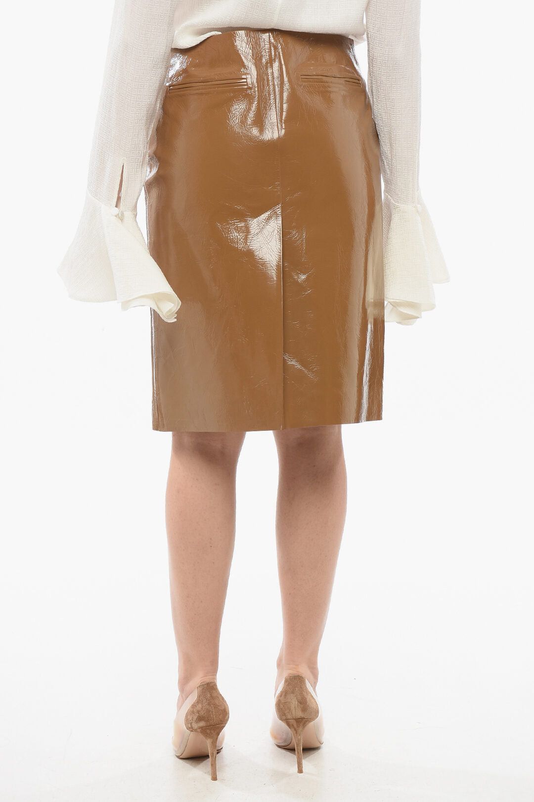 Gucci Patent Skirt with Slits Size M / US 6-8 / IT 42-44 - 2 Thumbnail