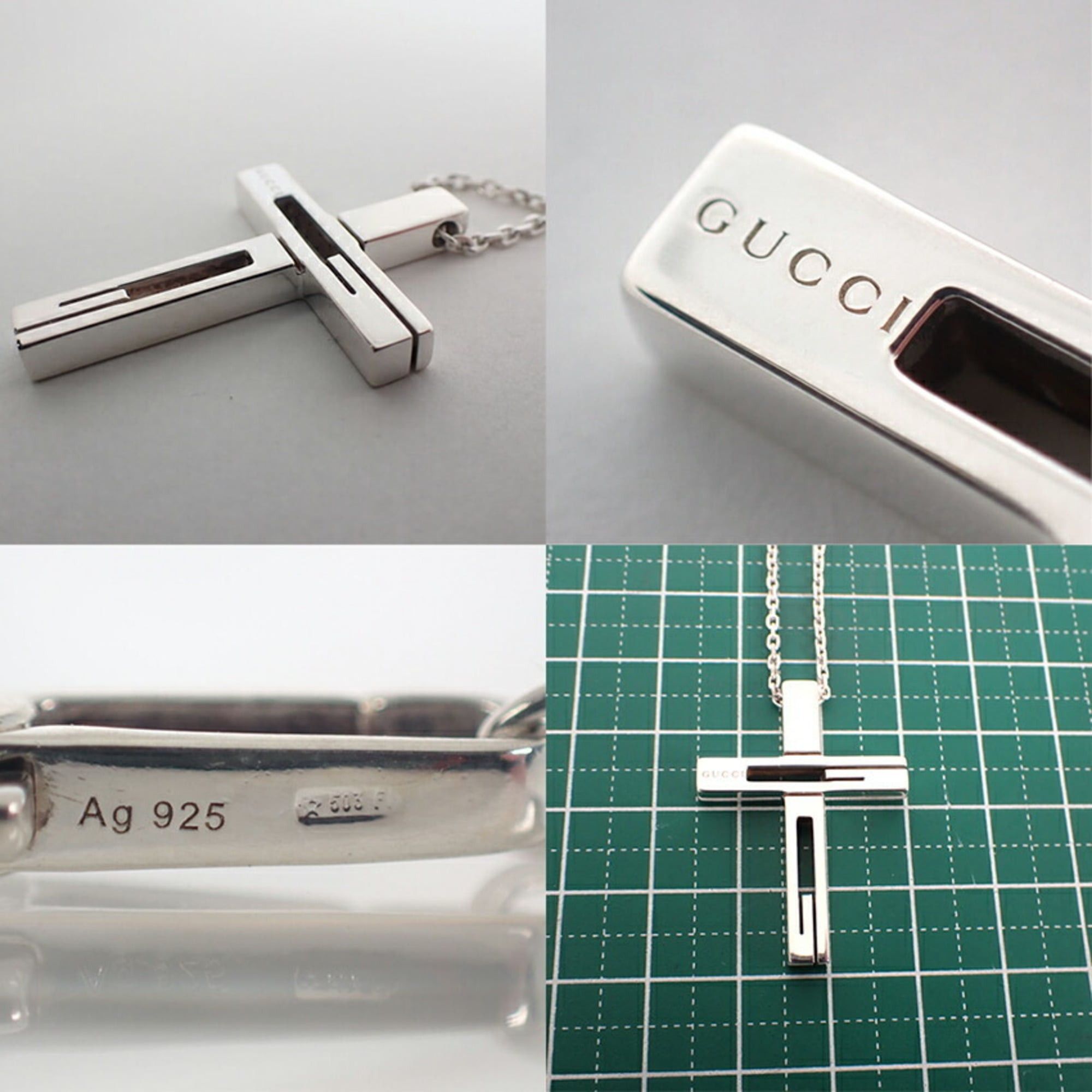 Gucci GUCCI 925 Branded G Cross Necklace Pendant Size ONE SIZE - 9 Thumbnail