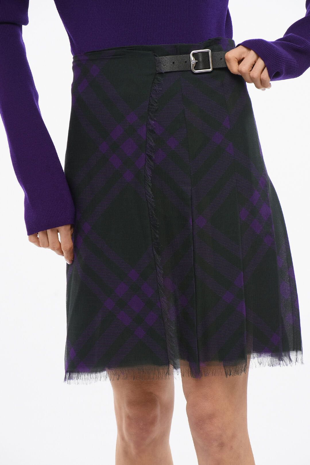 Burberry Silk Wrap Skirt with Pleats Size S / US 4 / IT 40 - 2 Thumbnail