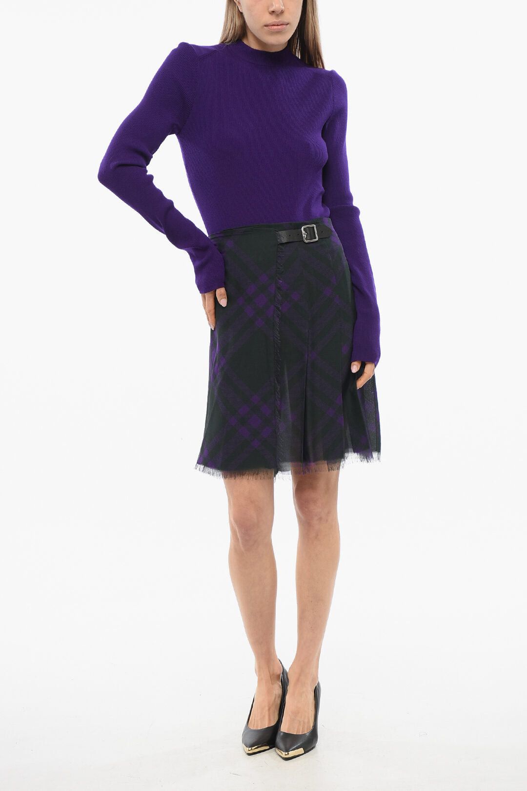 Burberry Silk Wrap Skirt with Pleats Size XS / US 0-2 / IT 36-38 - 3 Thumbnail