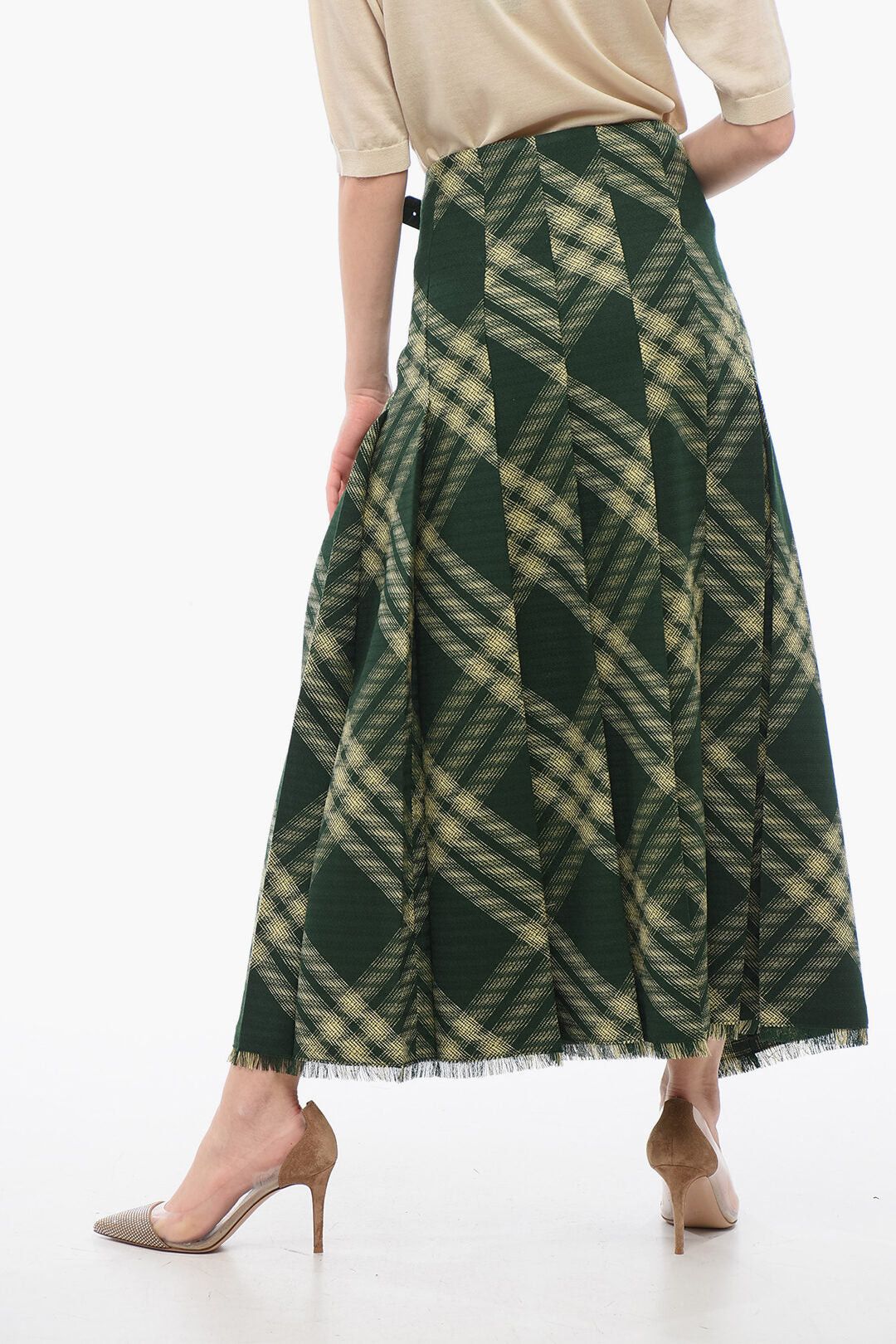 Burberry Wool Wrap Skirt with Fringed Hem Size S / US 4 / IT 40 - 5 Thumbnail