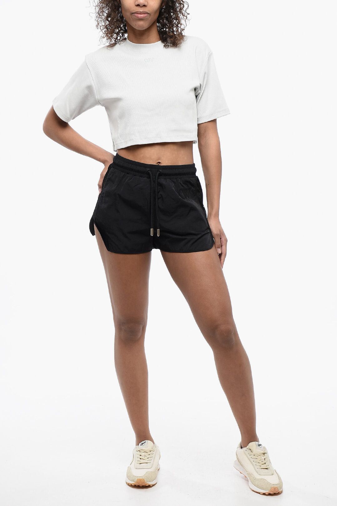 Off-White Nylon Shorts CRISPY with Mesh Side Band Size 26" / US 2 / IT 38 - 4 Thumbnail