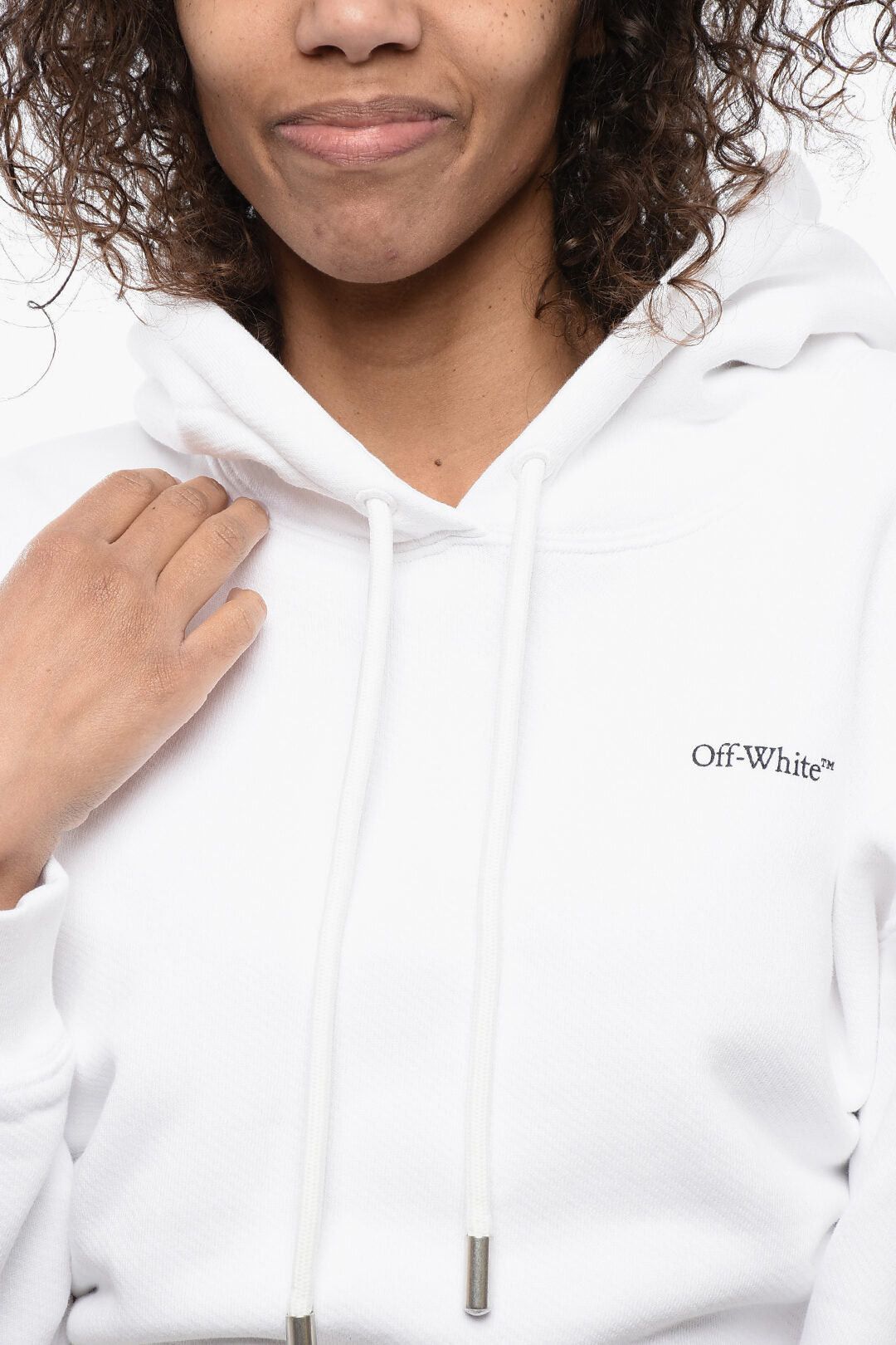 Off-White Printed Cropped Hoodie Sweatshirt Size XS / US 0-2 / IT 36-38 - 4 Thumbnail