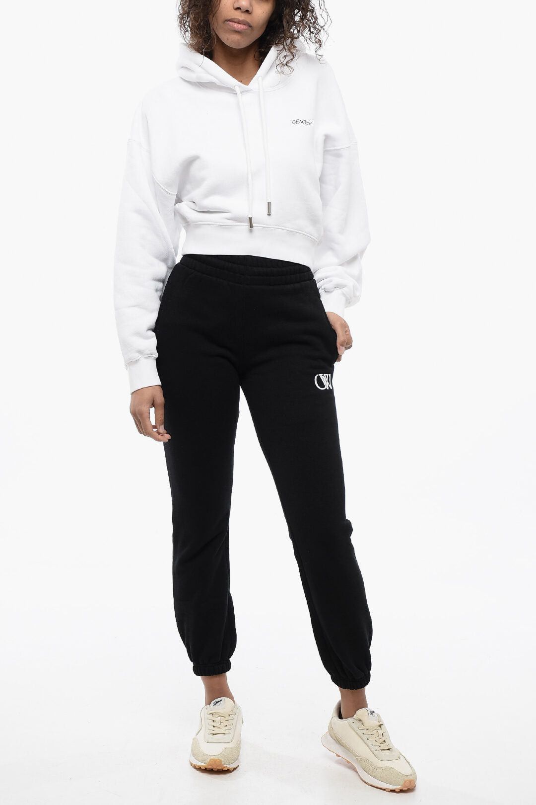 Off-White Printed Cropped Hoodie Sweatshirt Size XS / US 0-2 / IT 36-38 - 5 Thumbnail