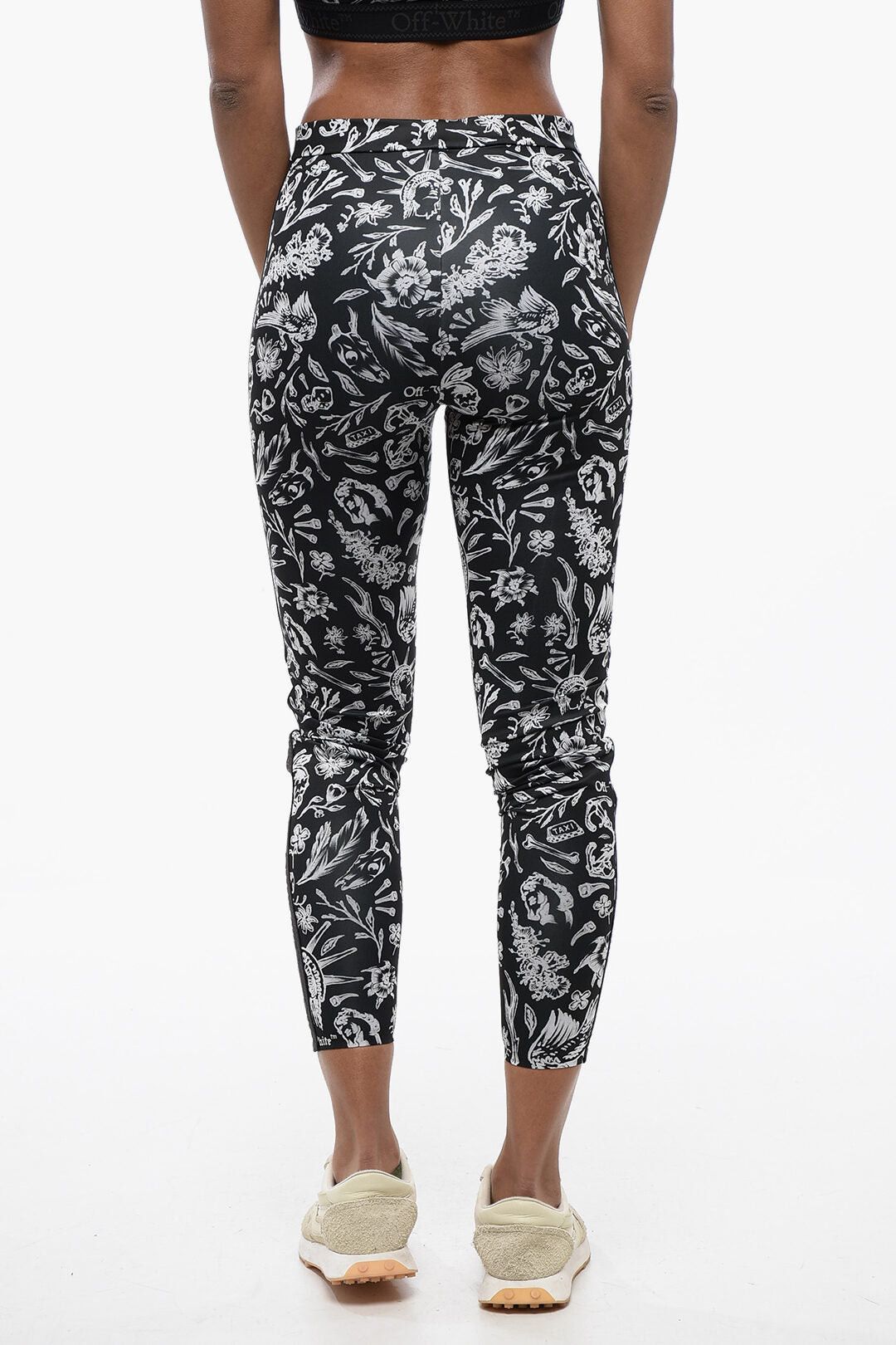 Off-White Old-School Pattern Leggings with Logo Band Size 27" / US 4 / IT 40 - 2 Thumbnail